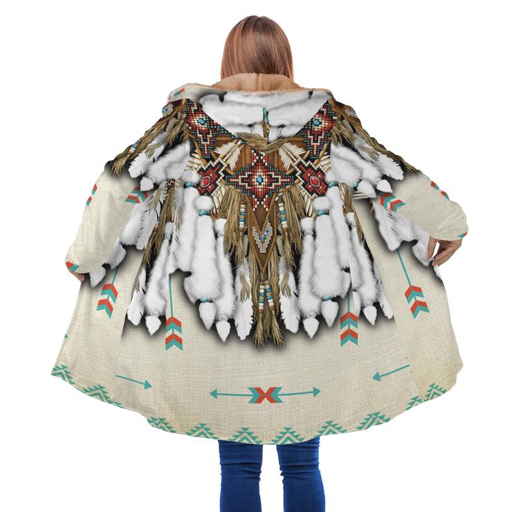 WelcomeNative White Native Pattern 3D Dream Cloak, All Over Print Dream Cloak, Native American