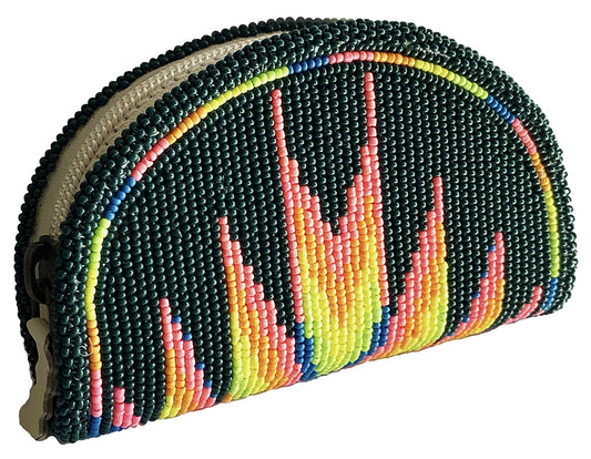 Native Inspired Ethnic Style Seed Bead Beaded Coin Purse - Welcome Native