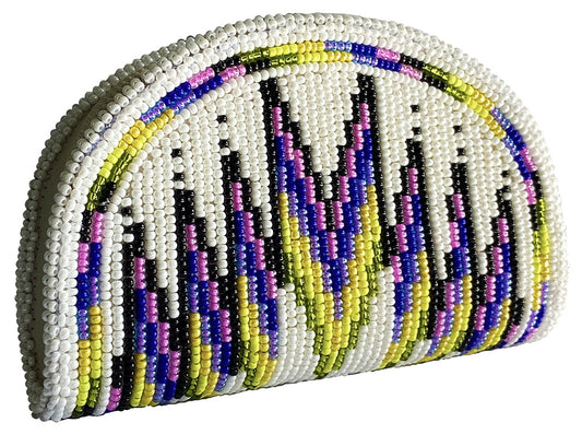 Native Inspired Ethnic Style Seed Bead Beaded Coin Purse - Welcome Native