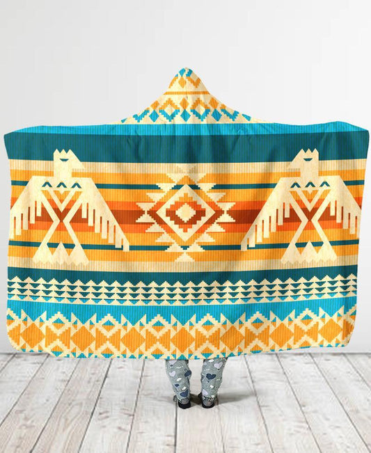 WelcomeNative Border Pattern Hooded Blanket, All Over Print , Native American