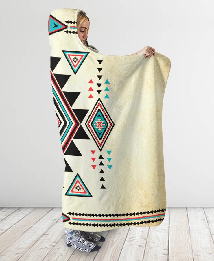 WelcomeNative Light Colored Hooded Blanket, All Over Print, Native American