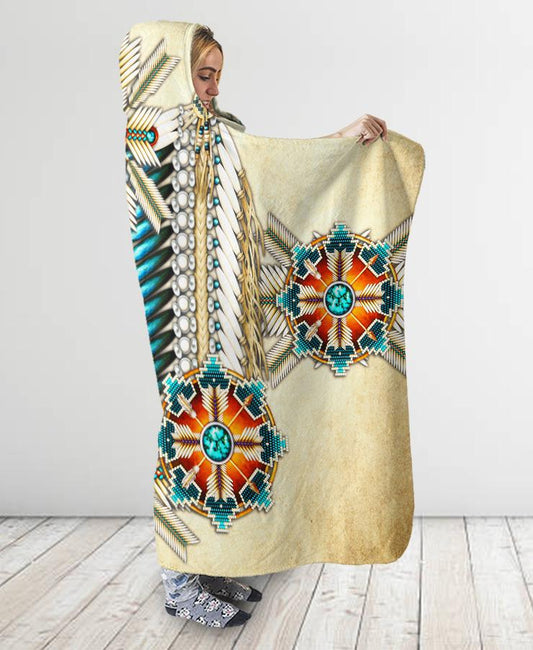 WelcomeNative Pattern Hooded Blanket, All Over Print, Native American