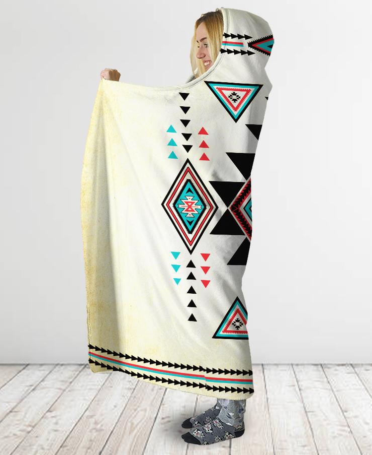 WelcomeNative Light Colored Hooded Blanket, All Over Print, Native American