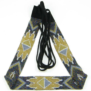 Rainbow Black Golden Beaded Cowboy Hat Band Waist Belt - Welcome Native