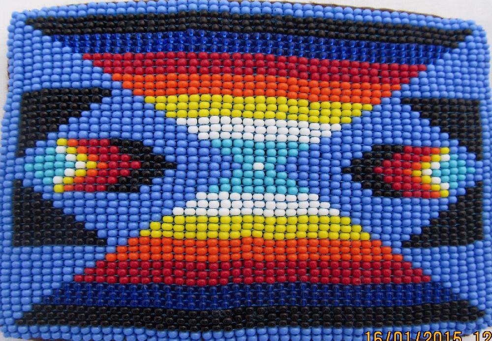Large 5 Inch Southwestern Native American Rectangular Beaded Buckle - Welcome Native