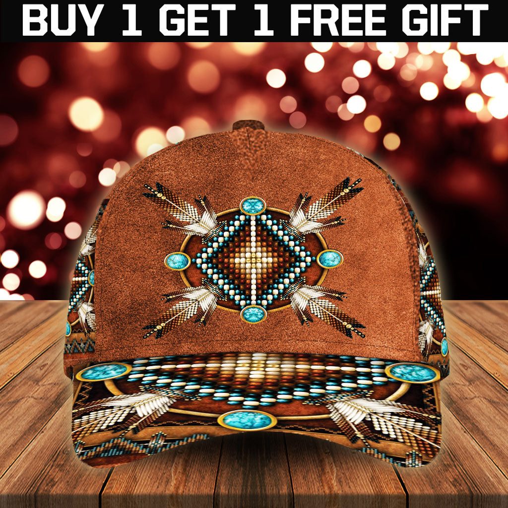 WelcomeNative Mandala Brown Native AmericanCap, 3D Cap , All Over Print Cap