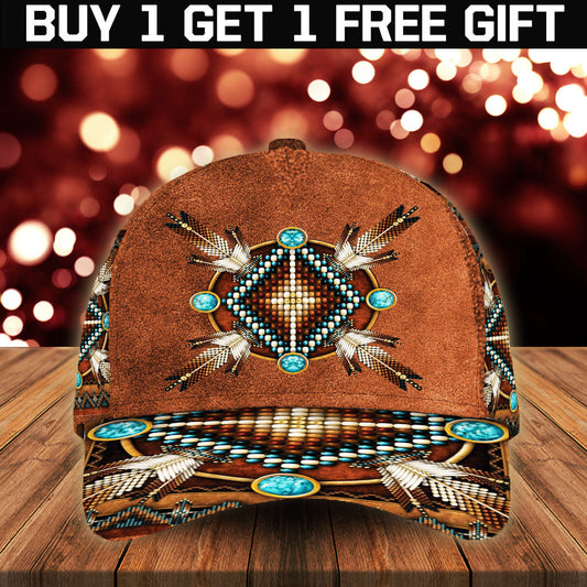 WelcomeNative Mandala Brown Native AmericanCap, 3D Cap , All Over Print Cap