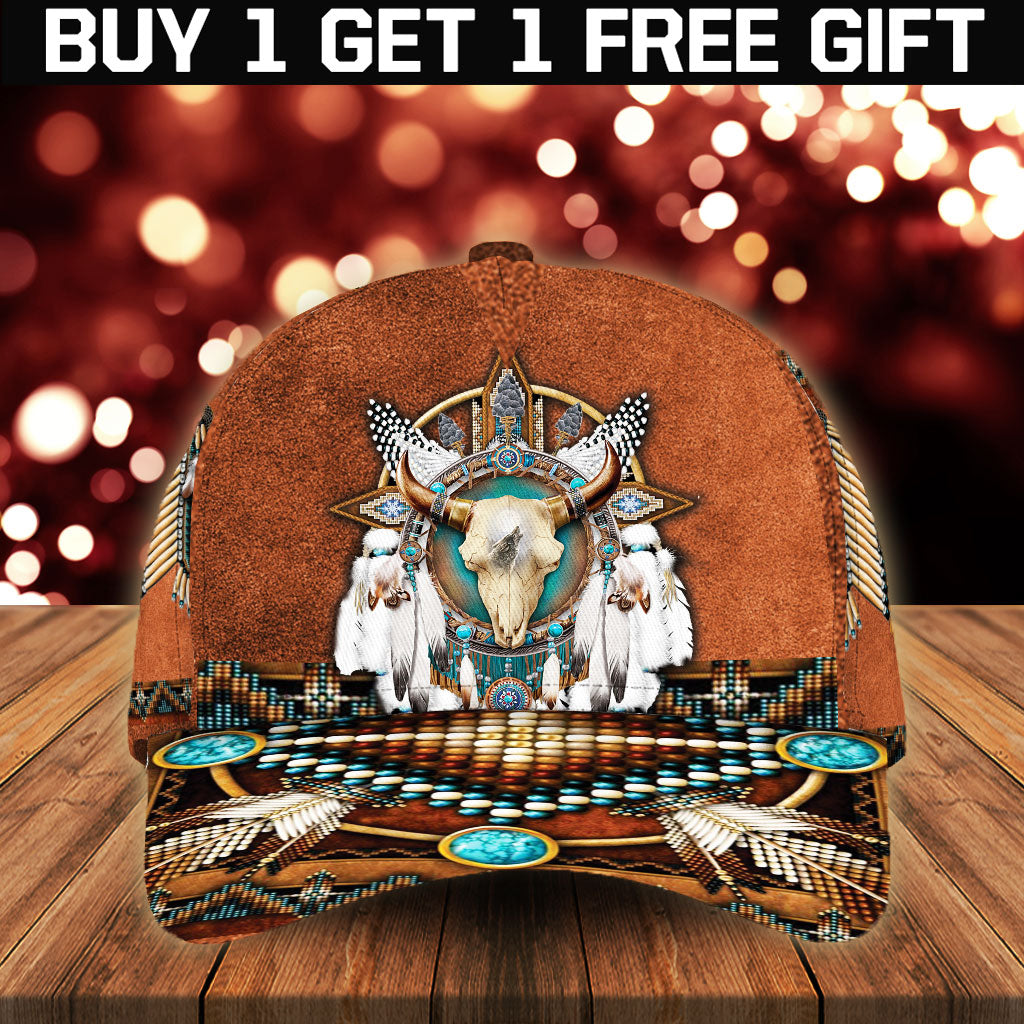 WelcomeNative Native Buffalo Cap, 3D Cap , All Over Print Cap