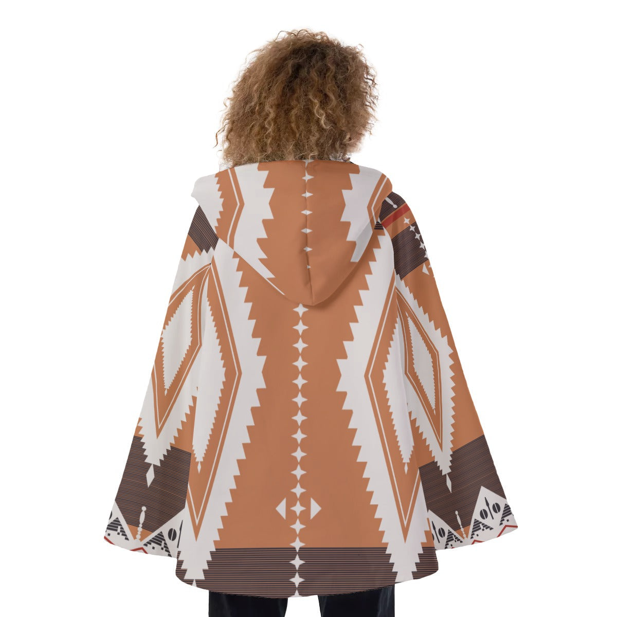 WelcomeNative Native American Hooded Flared Coat, 3D Hooded Coat, All Over Print