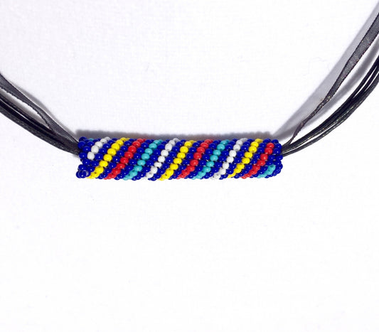 Handmade Beaded Bead Native Inspired Style Organza Cord Necklace - Welcome Native