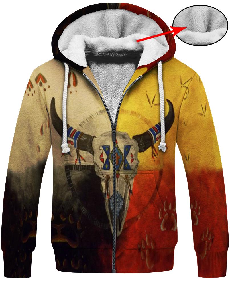 WelcomeNative Native Buffalo Skull 3D Hoodie, All Over Print Hoodie, Native American