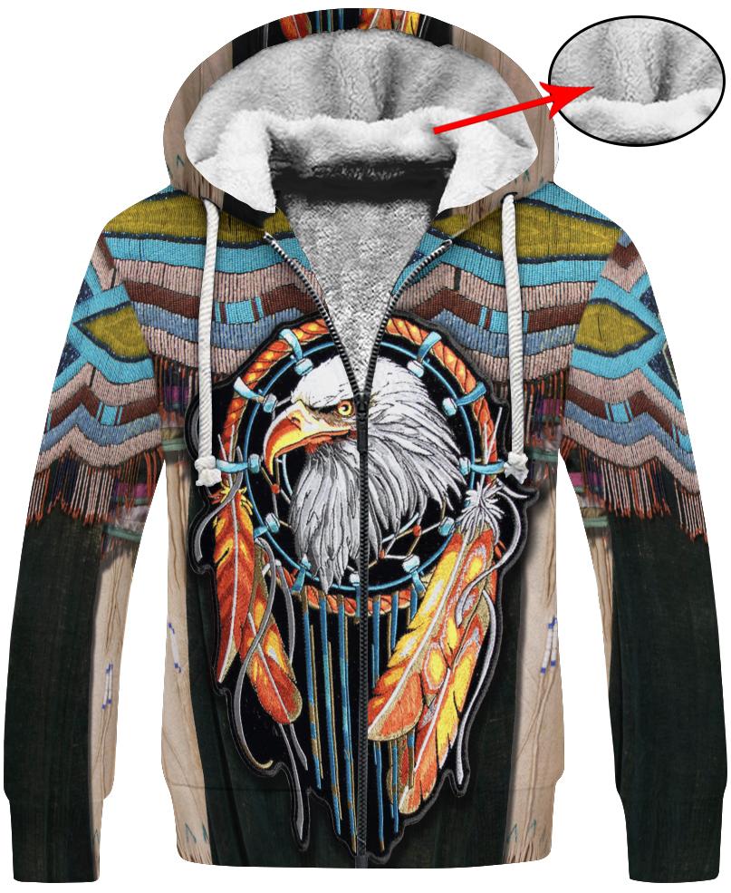 WelcomeNative Dreamcatcher Eagle Hoodie Dress, 3D Hoodie Dress,All Over Print Hoodie Dress