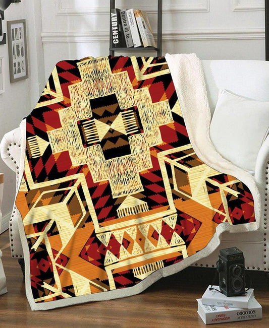WelcomeNative Native Pattern Fleece Blanket, 3D Fleece Blanket, All Over Print, Native American