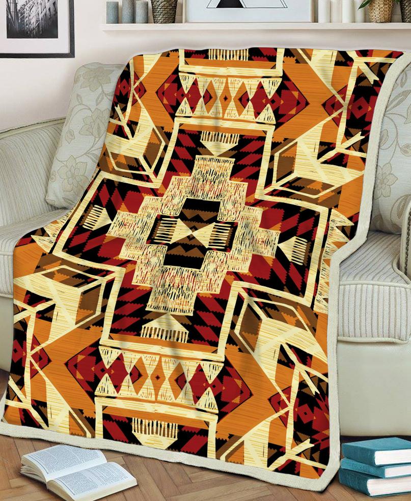 WelcomeNative Native Pattern Fleece Blanket, 3D Fleece Blanket, All Over Print, Native American