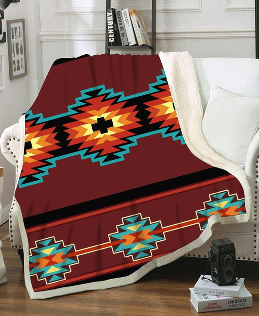 WelcomeNative Brown Pattern Fleece Blanket, 3D Fleece Blanket, All Over Print, Native American