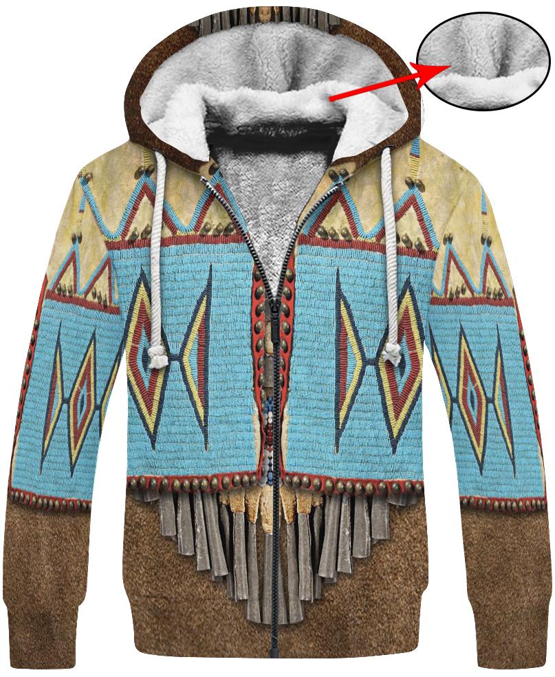 WelcomeNative Native Pattern Blue 3D Hoodie, All Over Print Hoodie, Native American