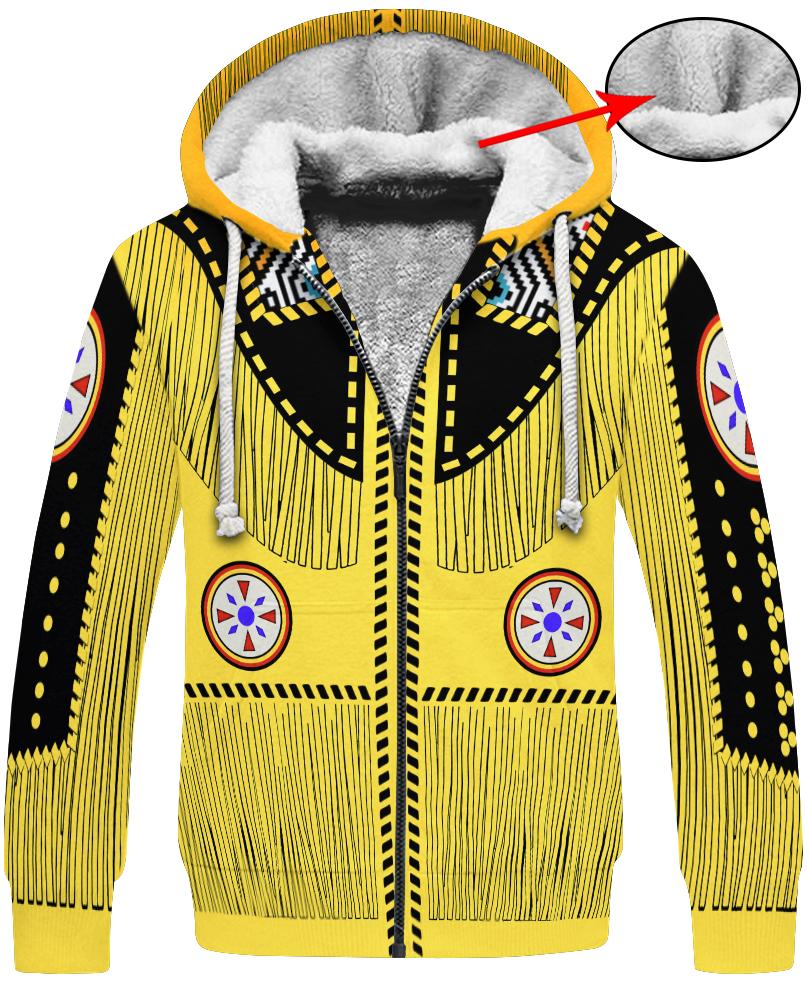 WelcomeNative Yellow Native Hoodie, All Over Print Hoodie, Native American