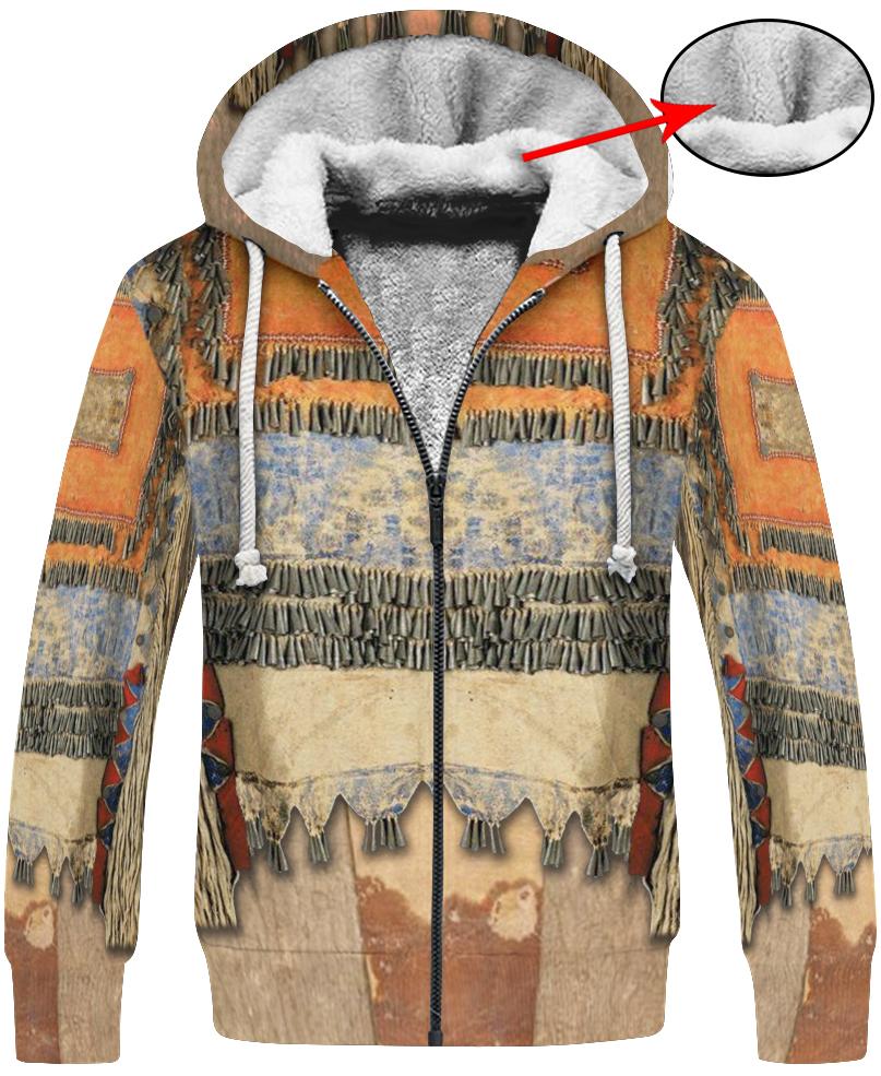 WelcomeNative Native Pattern Orange 3D Hoodie, All Over Print Hoodie, Native American