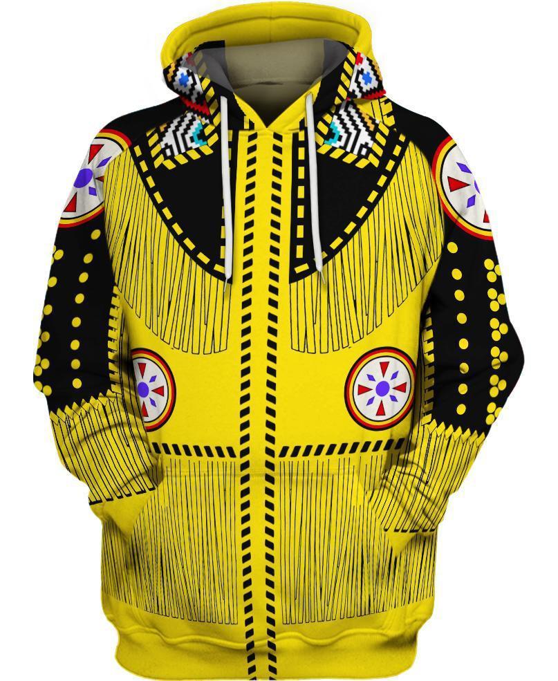 WelcomeNative Yellow Native Hoodie, All Over Print Hoodie, Native American
