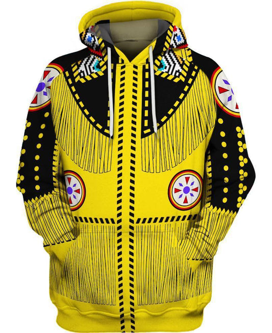 WelcomeNative Yellow Native Hoodie, All Over Print Hoodie, Native American