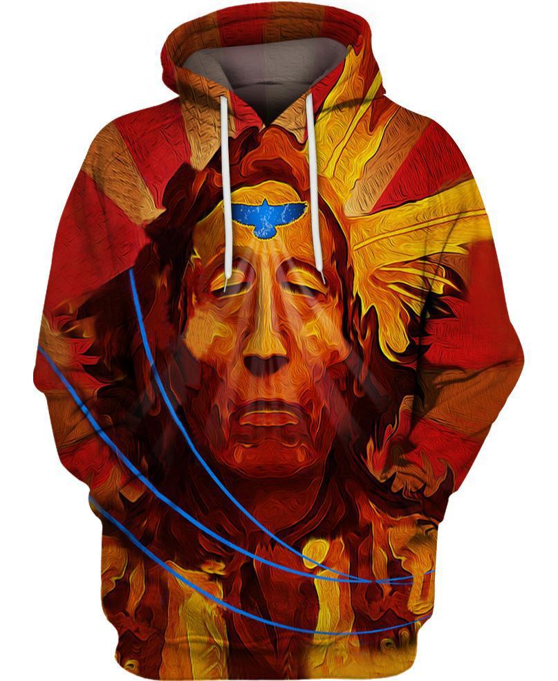 WelcomeNative Native Face 3D Hoodie, All Over Print Hoodie, Native American