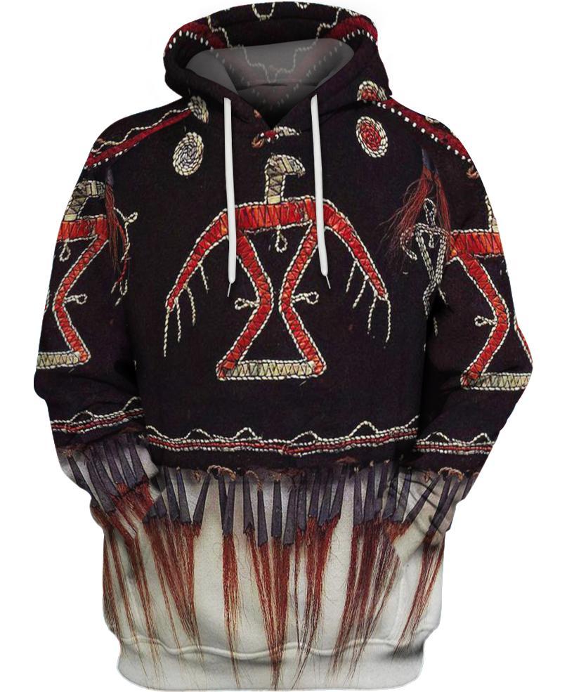 WelcomeNative Black Pattern 3D Hoodie, All Over Print Hoodie, Native American