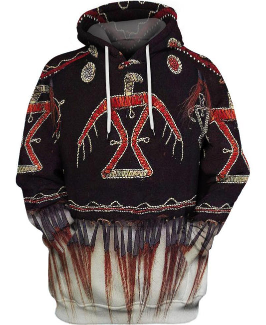 WelcomeNative Black Pattern 3D Hoodie, All Over Print Hoodie, Native American