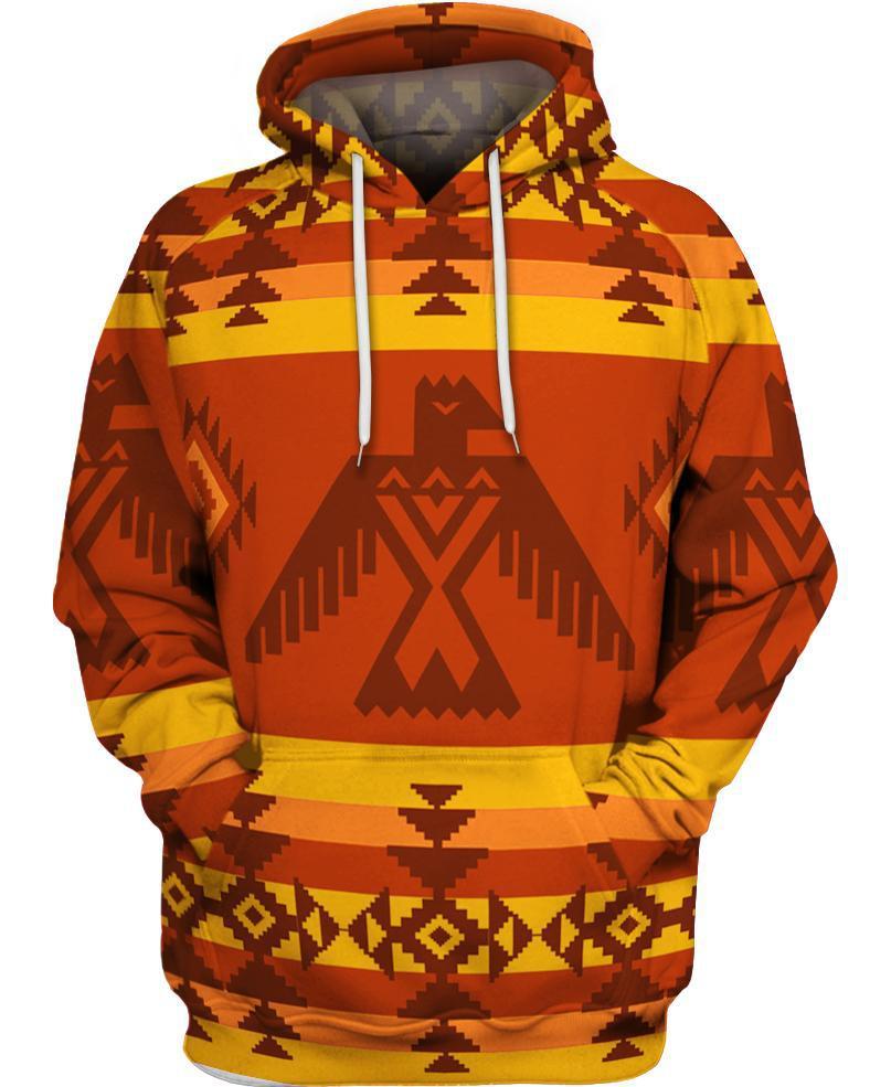 WelcomeNative Orange Eagle 3D Hoodie, All Over Print Hoodie, Native American