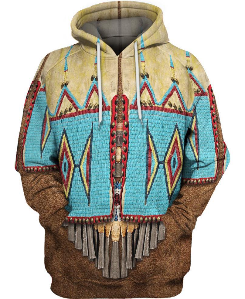 WelcomeNative Native Pattern Blue 3D Hoodie, All Over Print Hoodie, Native American