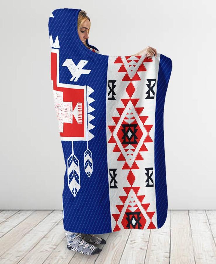 WelcomeNative Birds Feather Hooded Blanket, All Over Print , Native American