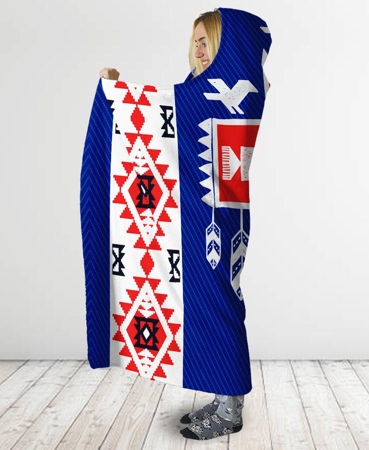 WelcomeNative Birds Feather Hooded Blanket, All Over Print , Native American