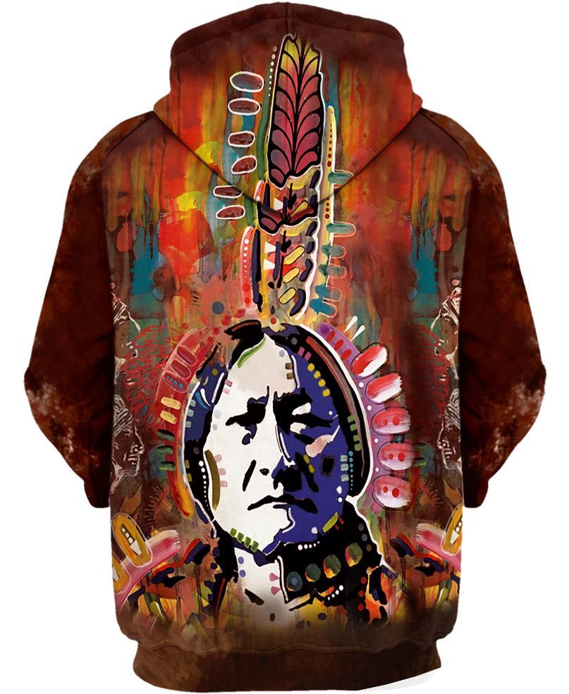 WelcomeNative Chief Sitting Bull 3D Hoodie, All Over Print Hoodie, Native American