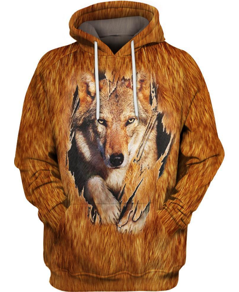 WelcomeNative Wolf Head 3D Hoodie, All Over Print Hoodie, Native American