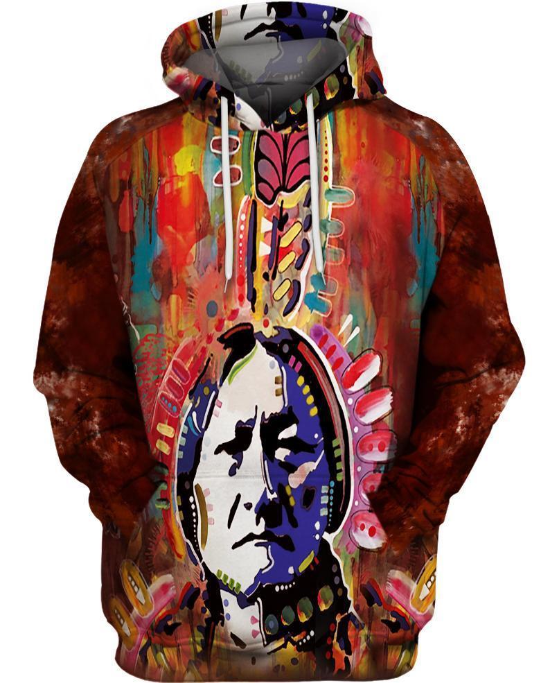 WelcomeNative Chief Sitting Bull 3D Hoodie, All Over Print Hoodie, Native American