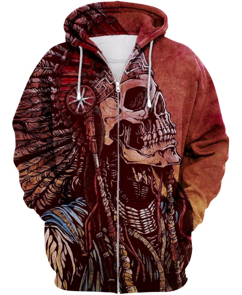 WelcomeNative Native Skull Hoodie Dress, 3D Hoodie Dress, All Over Print Hoodie Dress