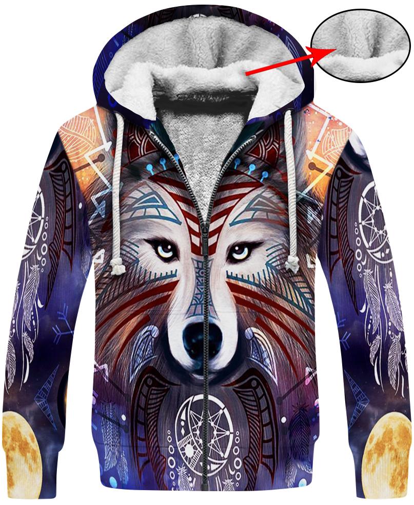 WelcomeNative Wolf Native Hoodie, All Over Print Hoodie, Native American
