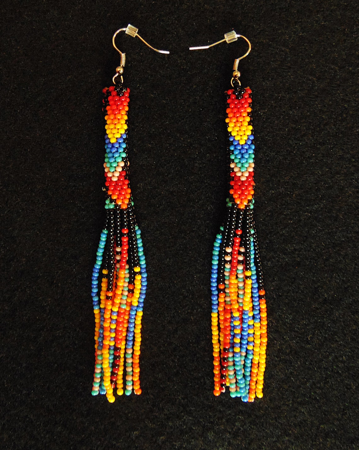 WelcomeNative Handmade Long Beaded Tube Earrings