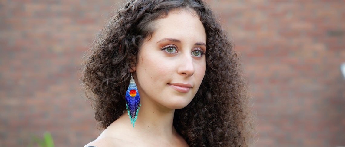 WelcomeNative Handmade Sunset Beaded Earrings