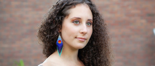 WelcomeNative Handmade Sunset Beaded Earrings