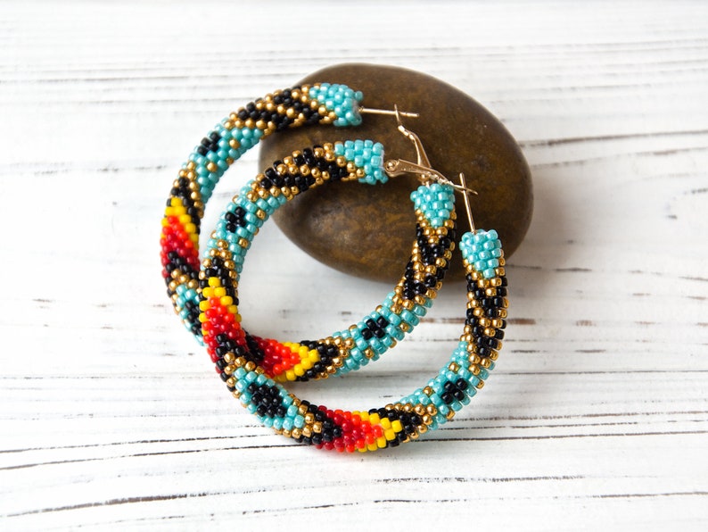 WelcomeNative Turquoise Seed Bead Jewelry Earrings