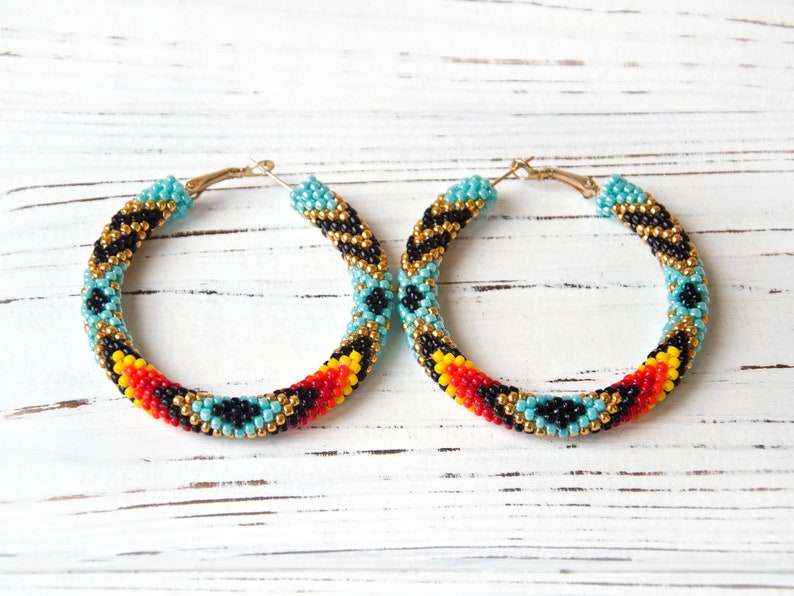 WelcomeNative Turquoise Seed Bead Jewelry Earrings