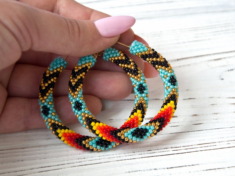 WelcomeNative Turquoise Seed Bead Jewelry Earrings
