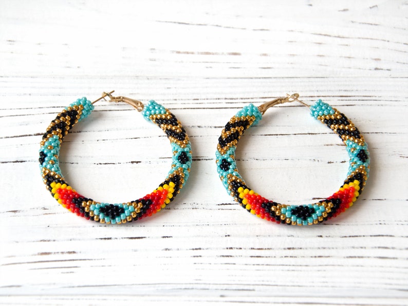 WelcomeNative Turquoise Seed Bead Jewelry Earrings