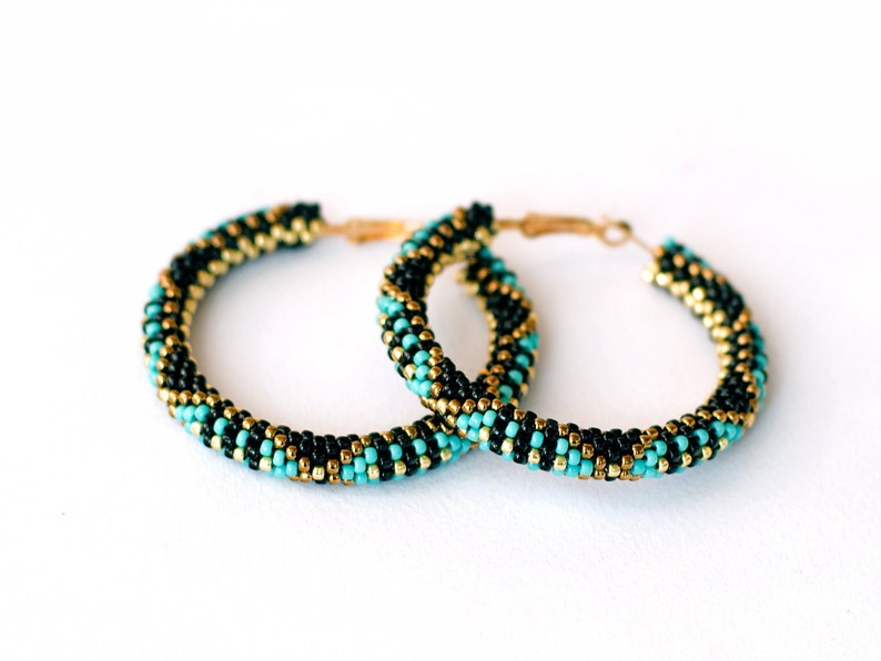 WelcomeNative Handmade Turquoise Seed Bead Earrings