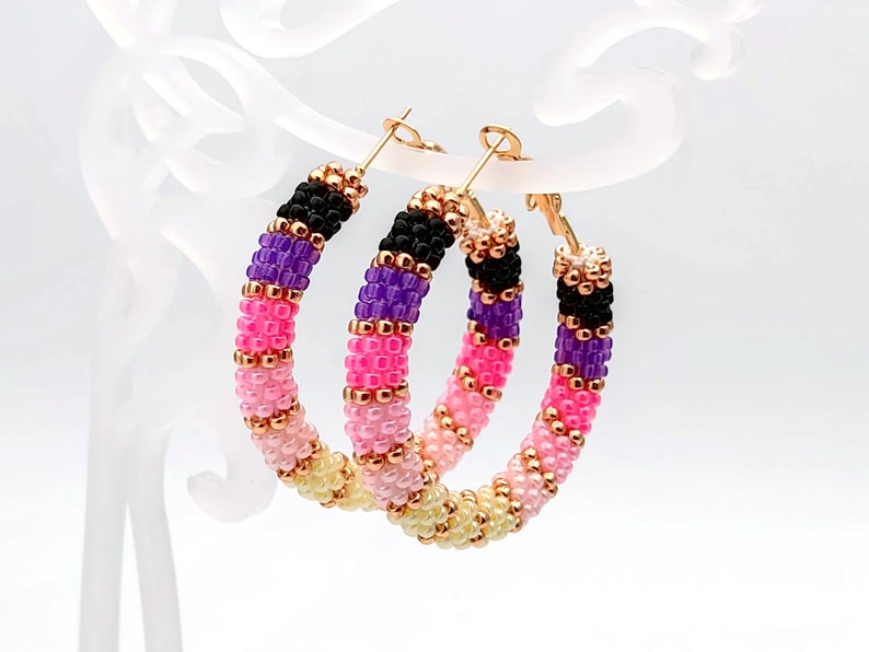 WelcomeNative Handmade Pink Seed Bead Earrings