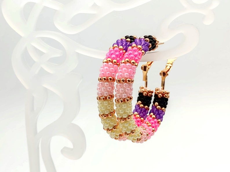WelcomeNative Handmade Pink Seed Bead Earrings