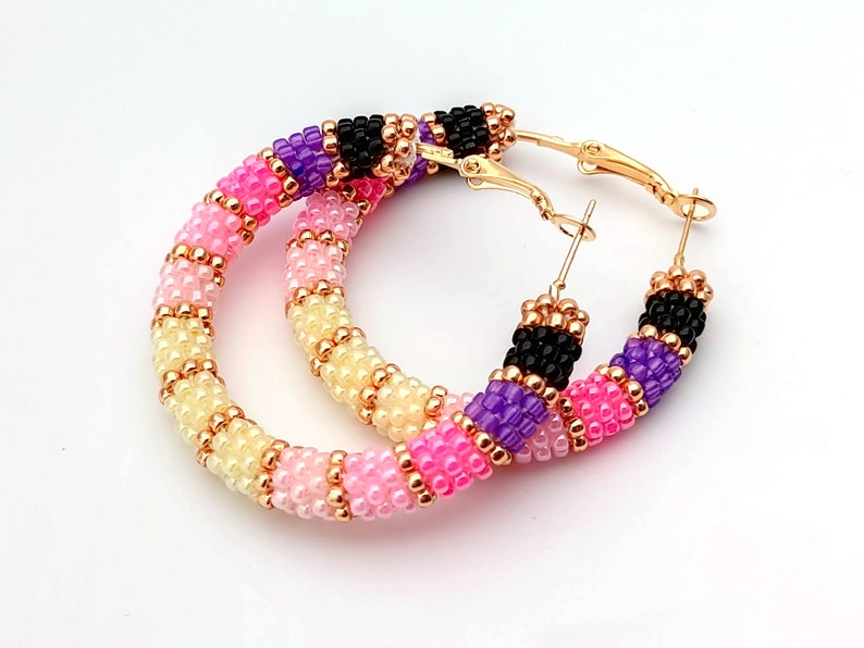 WelcomeNative Handmade Pink Seed Bead Earrings
