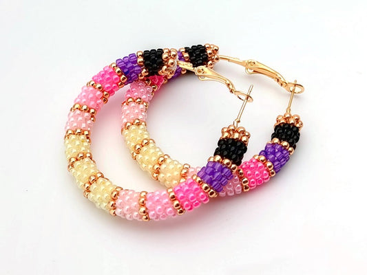 WelcomeNative Handmade Pink Seed Bead Earrings