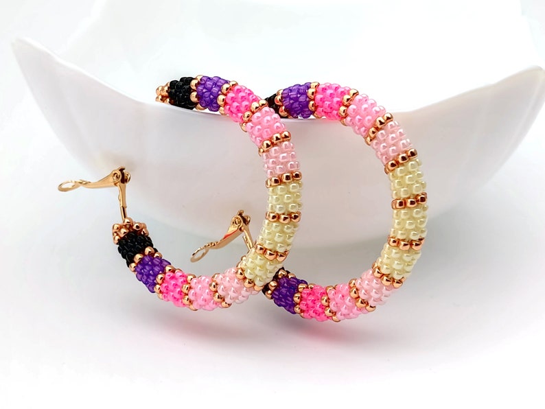 WelcomeNative Handmade Pink Seed Bead Earrings