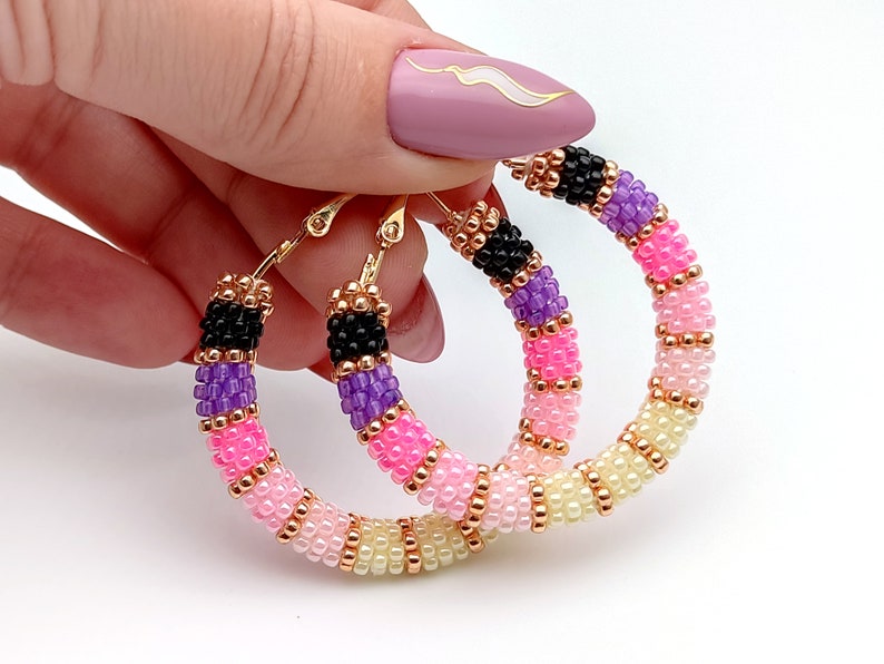 WelcomeNative Handmade Pink Seed Bead Earrings